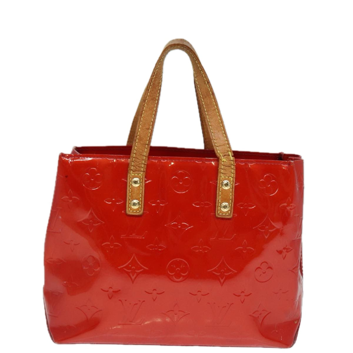 LOUIS VUITTON Monogram Vernis Reade PM Hand Bag Red Rouge M91088 LV bs17816