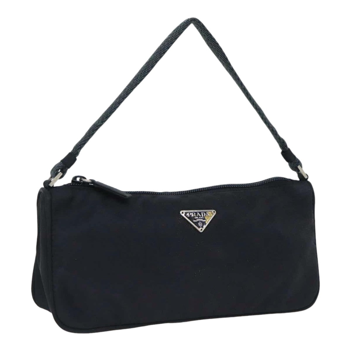 Luxury Prada Accessory Pouch Nylon Black Silver  bs17843