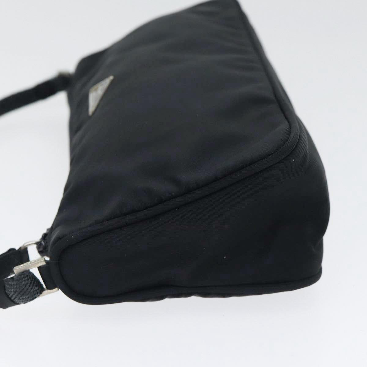Luxury Prada Accessory Pouch Nylon Black Silver  bs17843