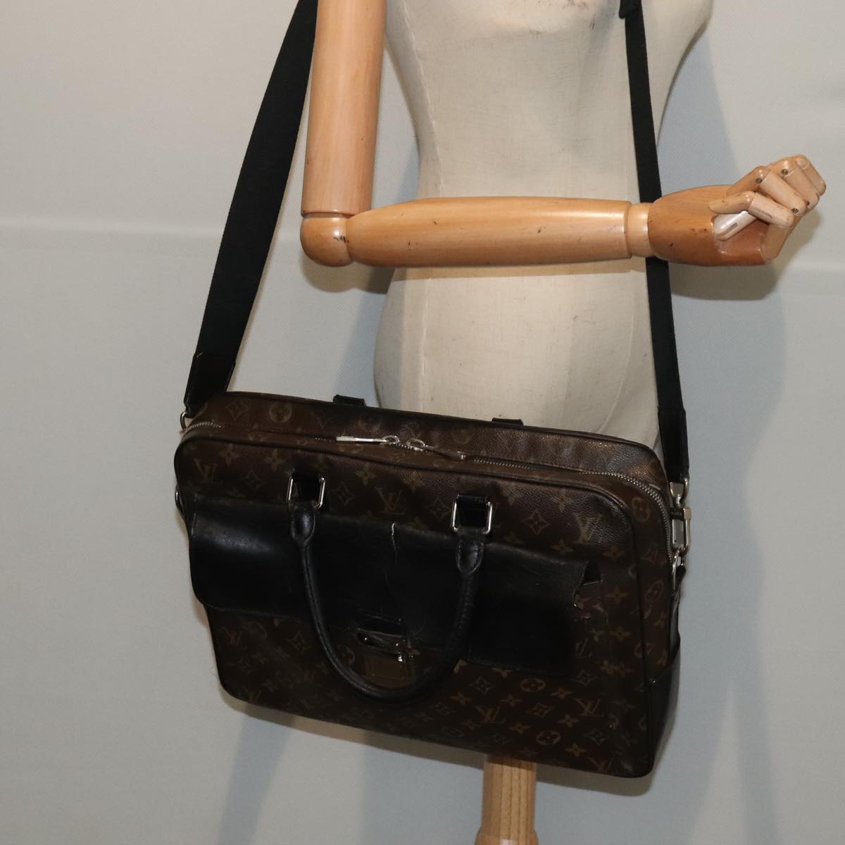LOUIS VUITTON Monogram Macassar Soft briefcase Bag 2way M56719 LV bs17853