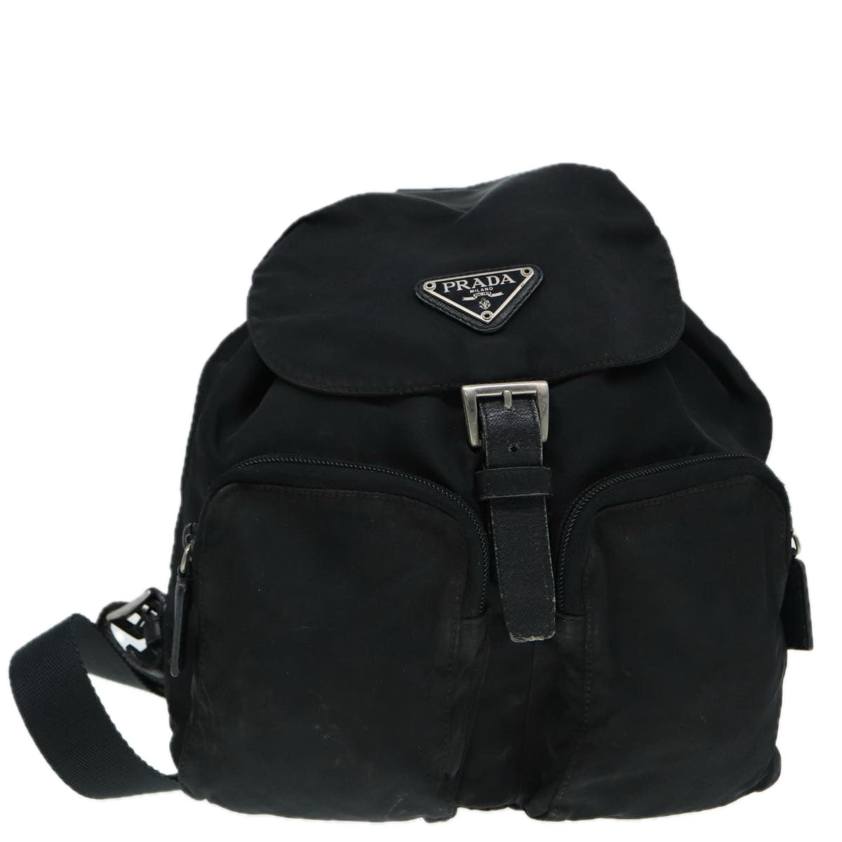 Luxury Prada Backpack Nylon Black Silver  bs17868