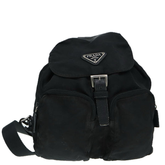 Luxury Prada Backpack Nylon Black Silver  bs17868