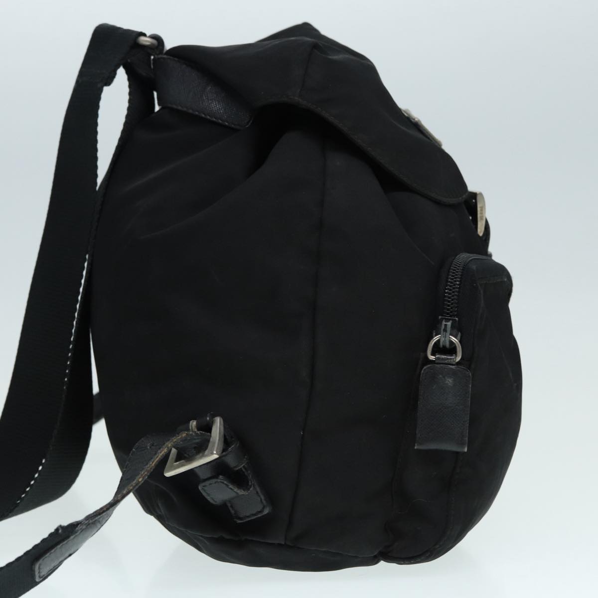 Luxury Prada Backpack Nylon Black Silver  bs17868