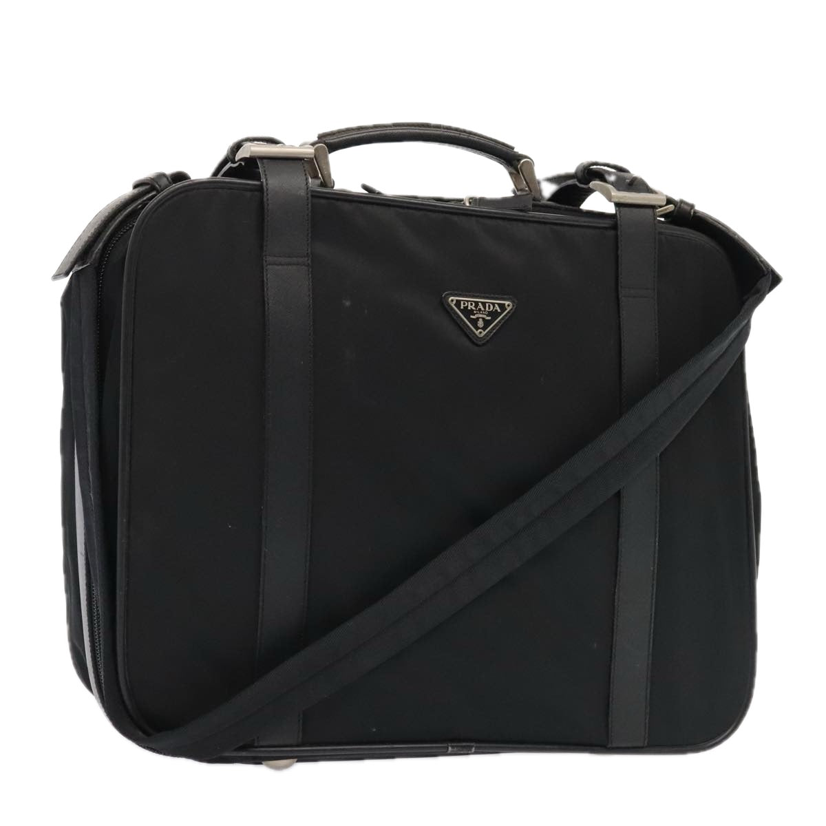 Luxury Prada Hand Bag Nylon 2way Black Silver  bs17871
