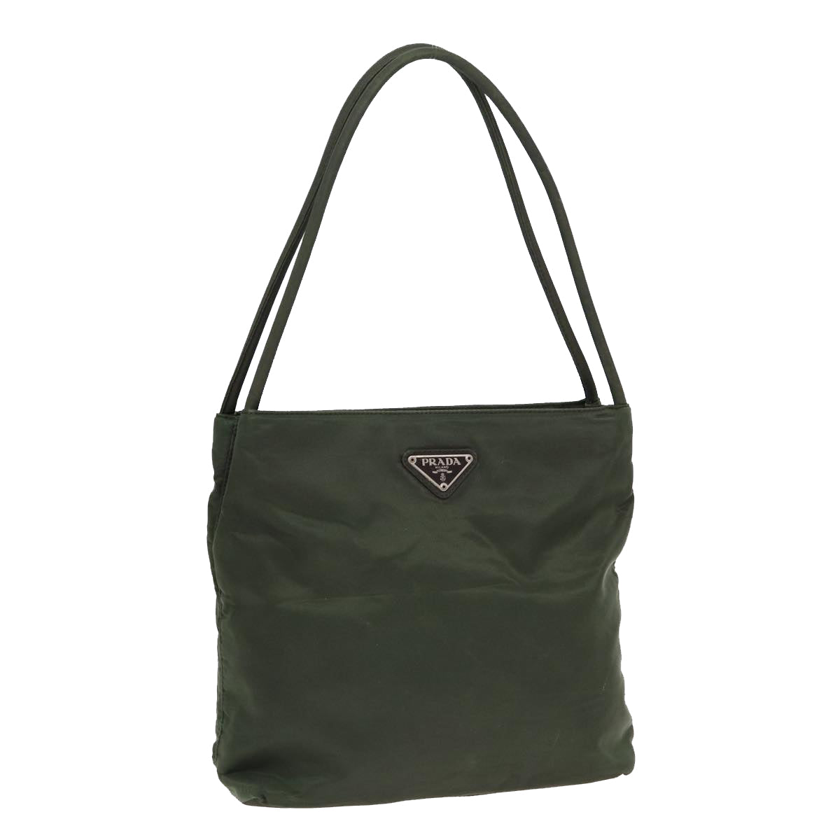 Luxury Prada Tote Bag Nylon Khaki Silver  bs17876