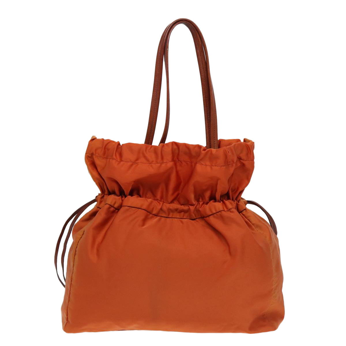 Luxury Prada Tote Bag Nylon Orange Gold  bs17878