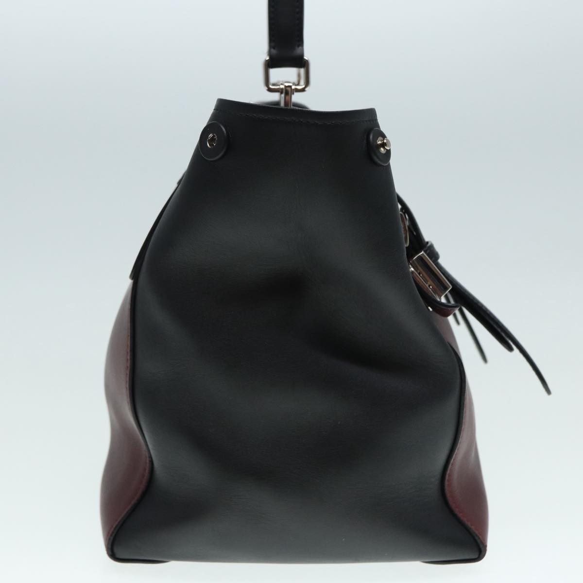 Luxury Prada Hand Bag Leather Wine Red Silver  bs17882