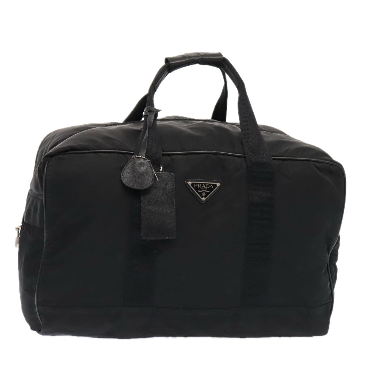 Luxury Prada Boston Bag Nylon Black Silver  bs17884