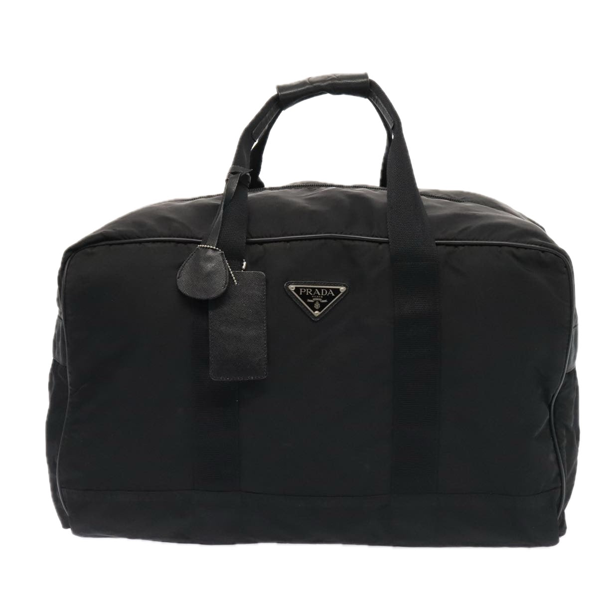 Luxury Prada Boston Bag Nylon Black Silver  bs17884