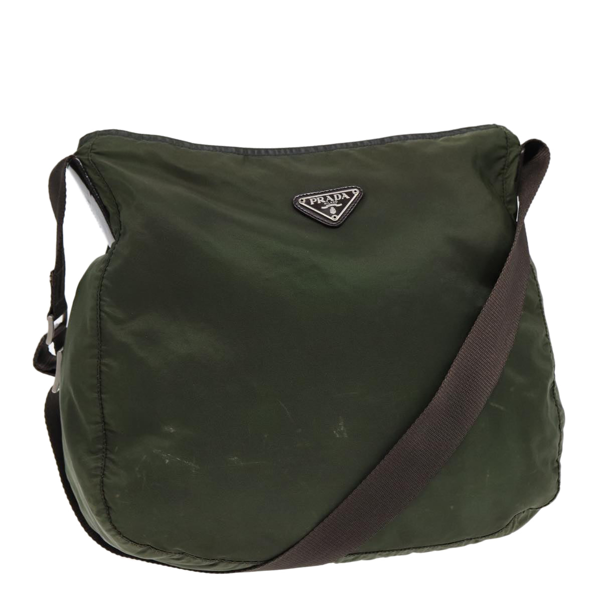 Luxury Prada Shoulder Bag Nylon Green Silver  bs17911