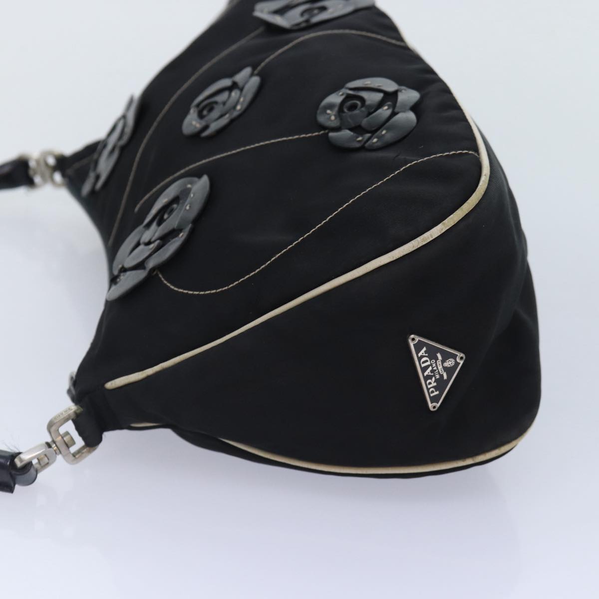 Luxury Prada Shoulder Bag Nylon Black Silver  bs17913