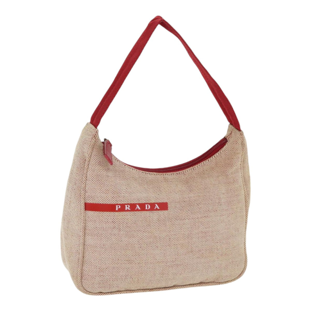 Luxury Prada Sports Hand Bag Canvas Red Beige  bs17921