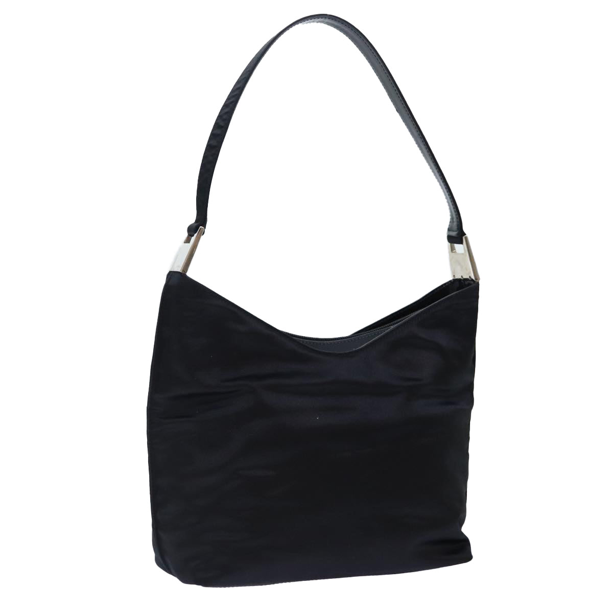 Luxury Prada Shoulder Bag Satin Silver Black 001 3014 002122  bs17970