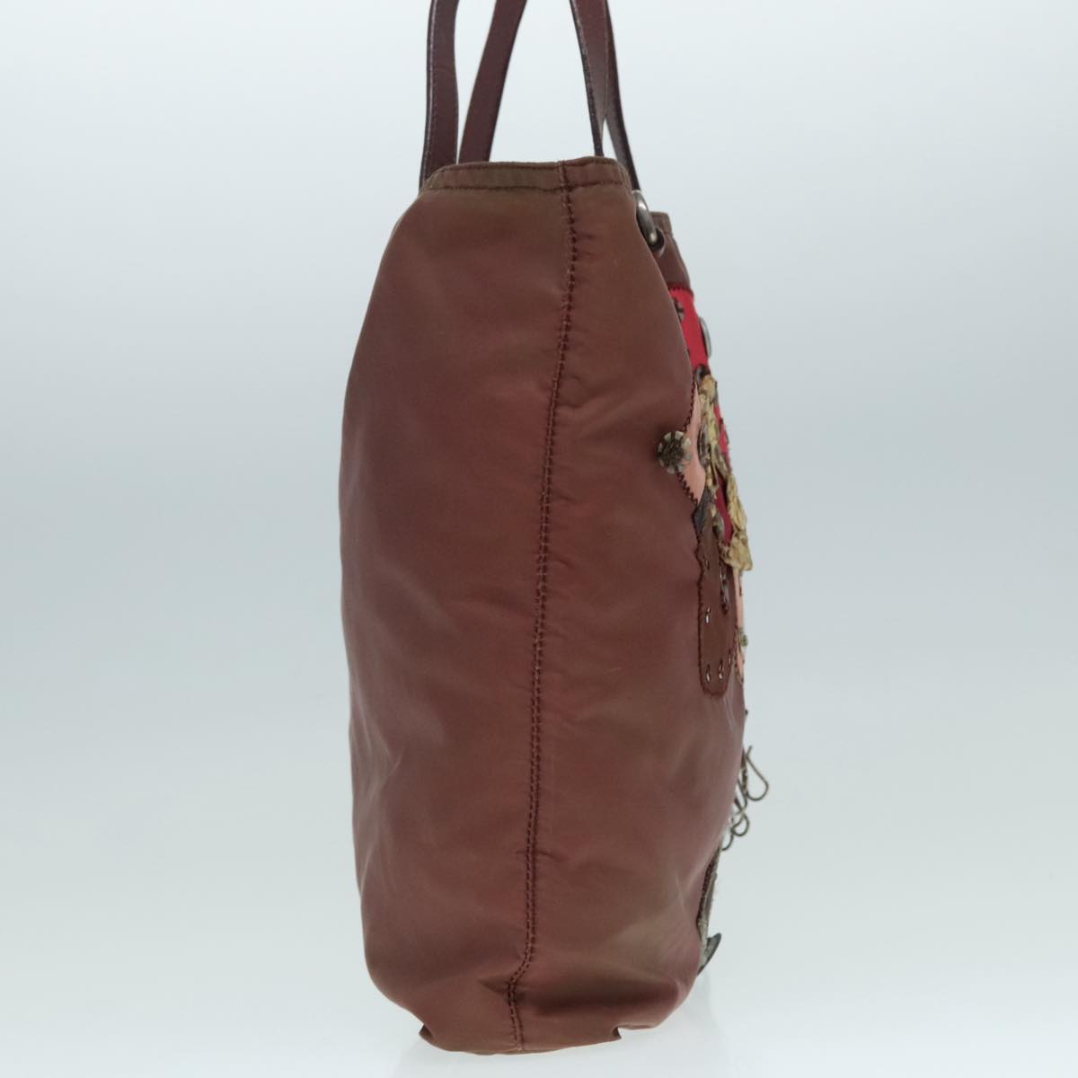 Luxury Prada Tote Bag Nylon Red Silver  bs18010