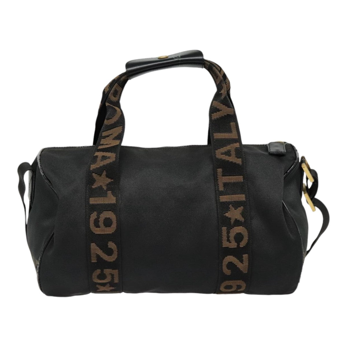 Luxury Fendi Boston Bag Nylon 2way Black Goldbs18016