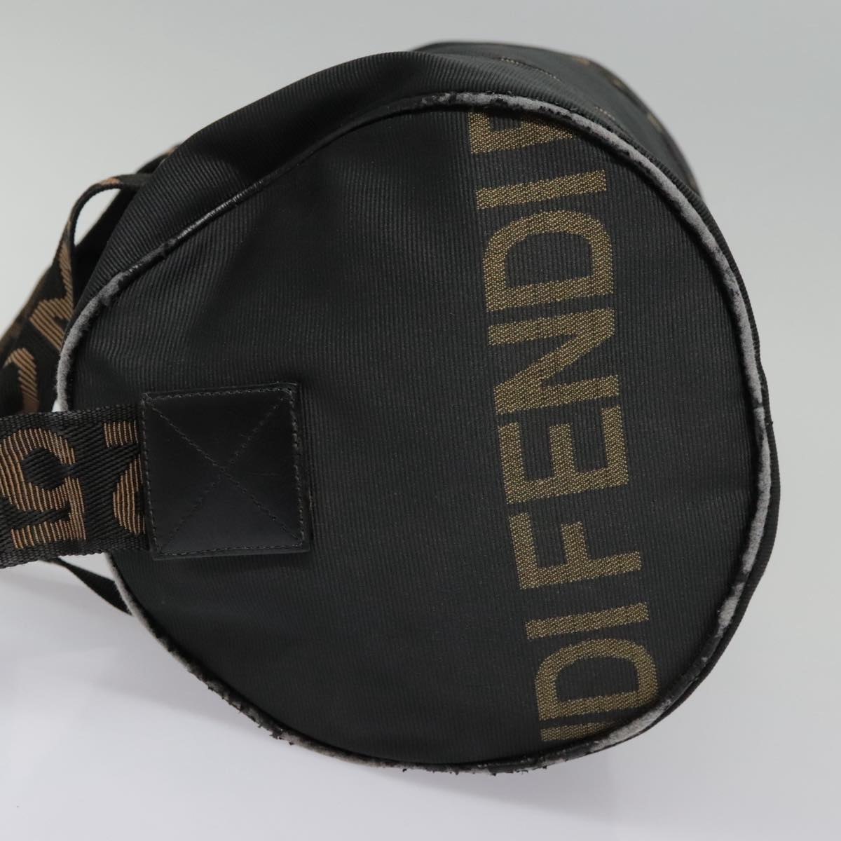 Luxury Fendi Boston Bag Nylon 2way Black Goldbs18016