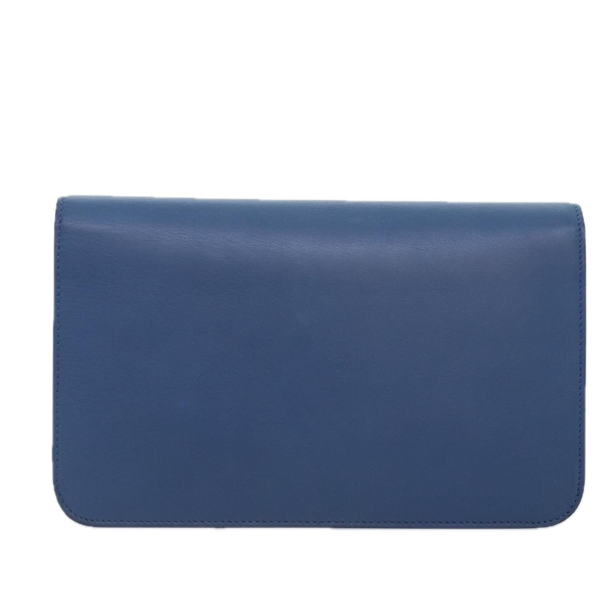 Luxury Fendi Clutch Bag Leather Blue Silver whitebs18021