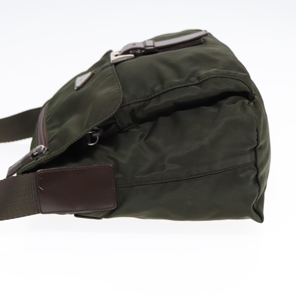 Luxury Prada Shoulder Bag Nylon Green Brown Silver  bs18027