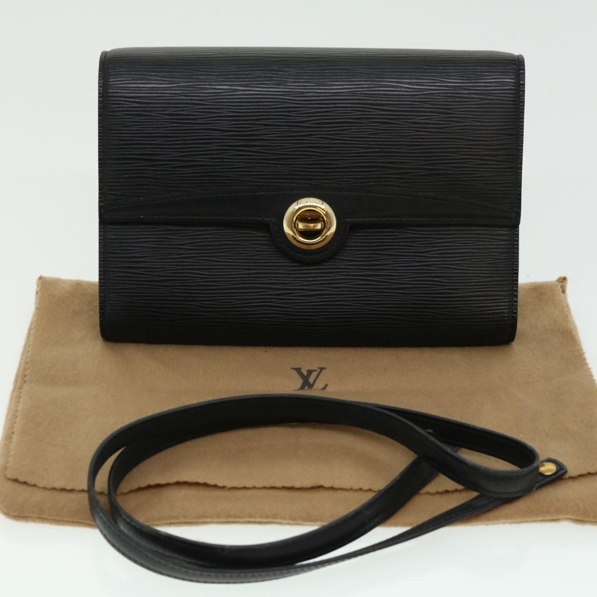 LOUIS VUITTON Epi Arsch Clutch Shoulder Bag 2Way Black M52572 LV bs1807