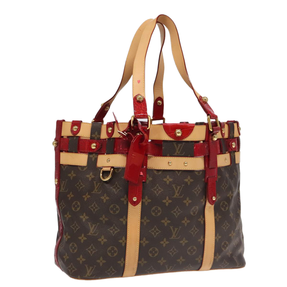 LOUIS VUITTON Monogram Ruby Salina MM Tote Bag Red M95611 LV bs18075