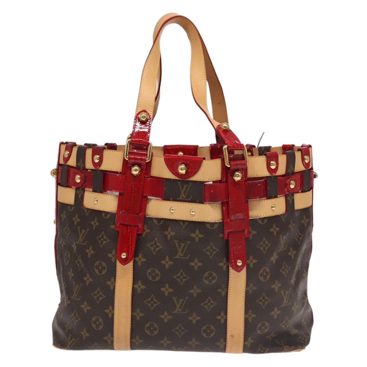 LOUIS VUITTON Monogram Ruby Salina MM Tote Bag Red M95611 LV bs18075