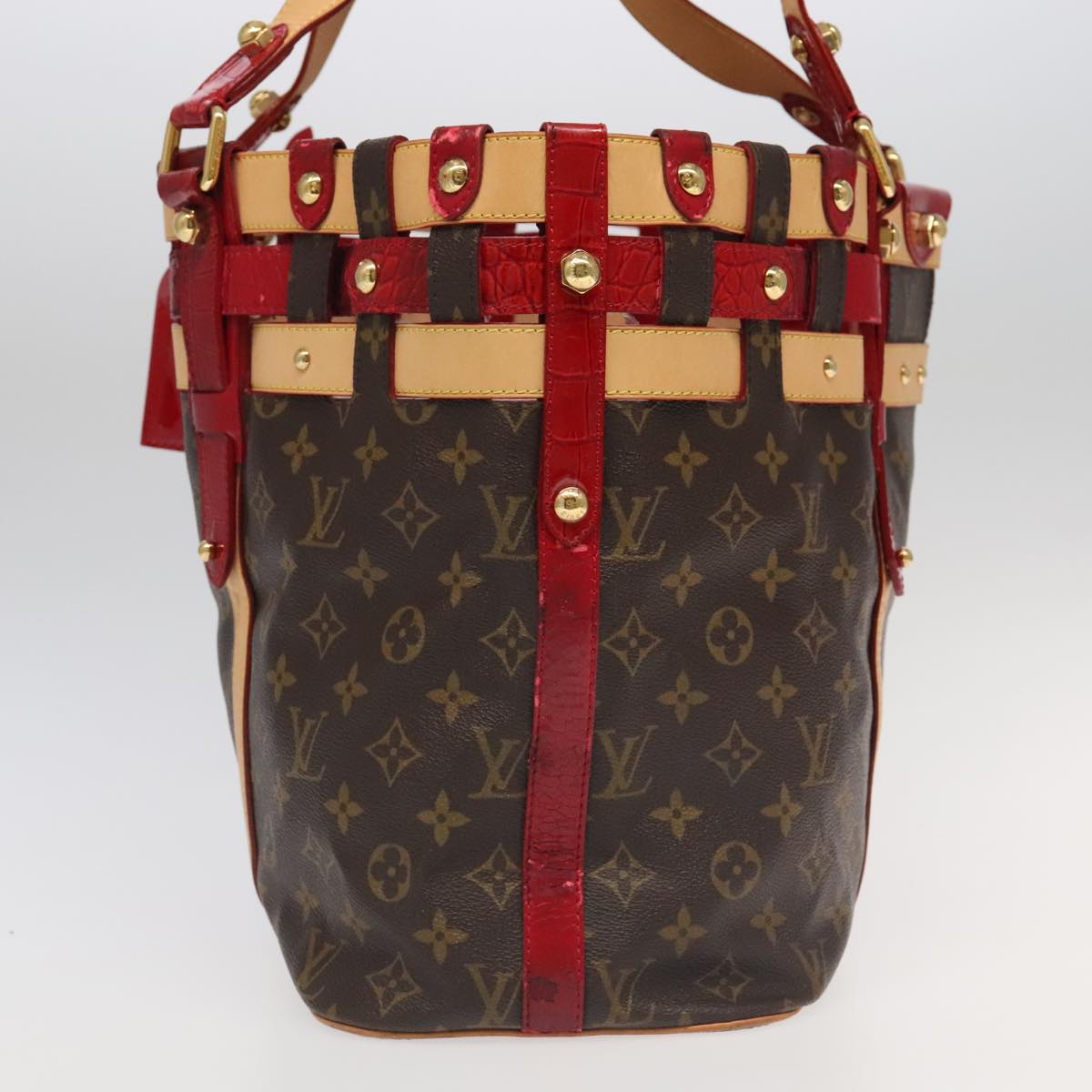 LOUIS VUITTON Monogram Ruby Salina MM Tote Bag Red M95611 LV bs18075