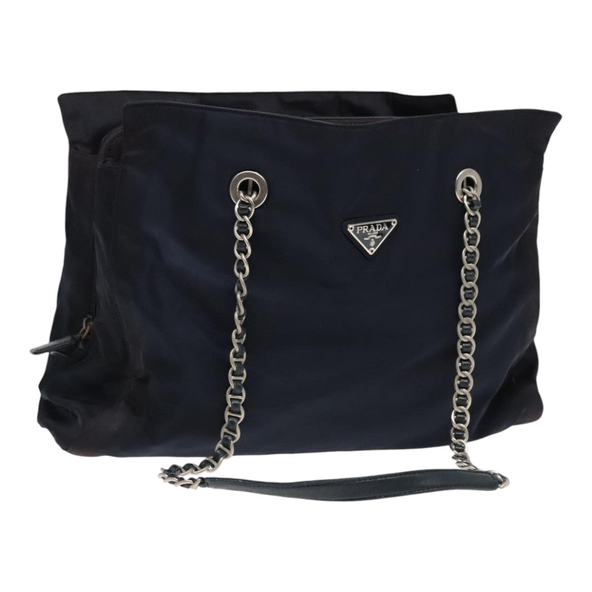 Luxury Prada Chain Shoulder Bag Nylon Navy  bs18202