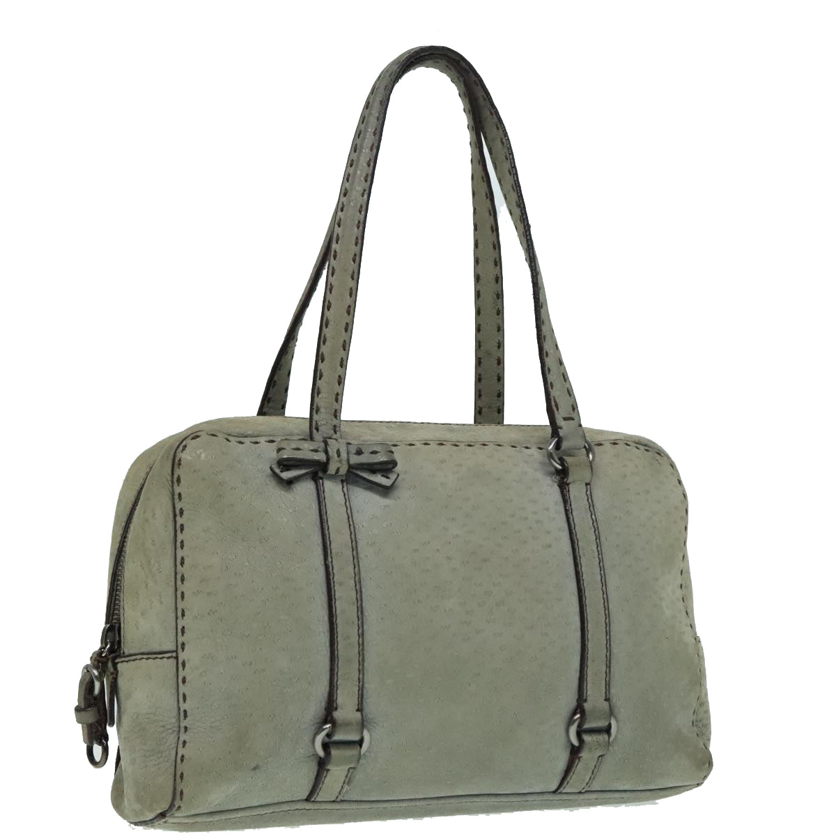 Luxury Prada Hand Bag Suede Gray Silver  bs18312