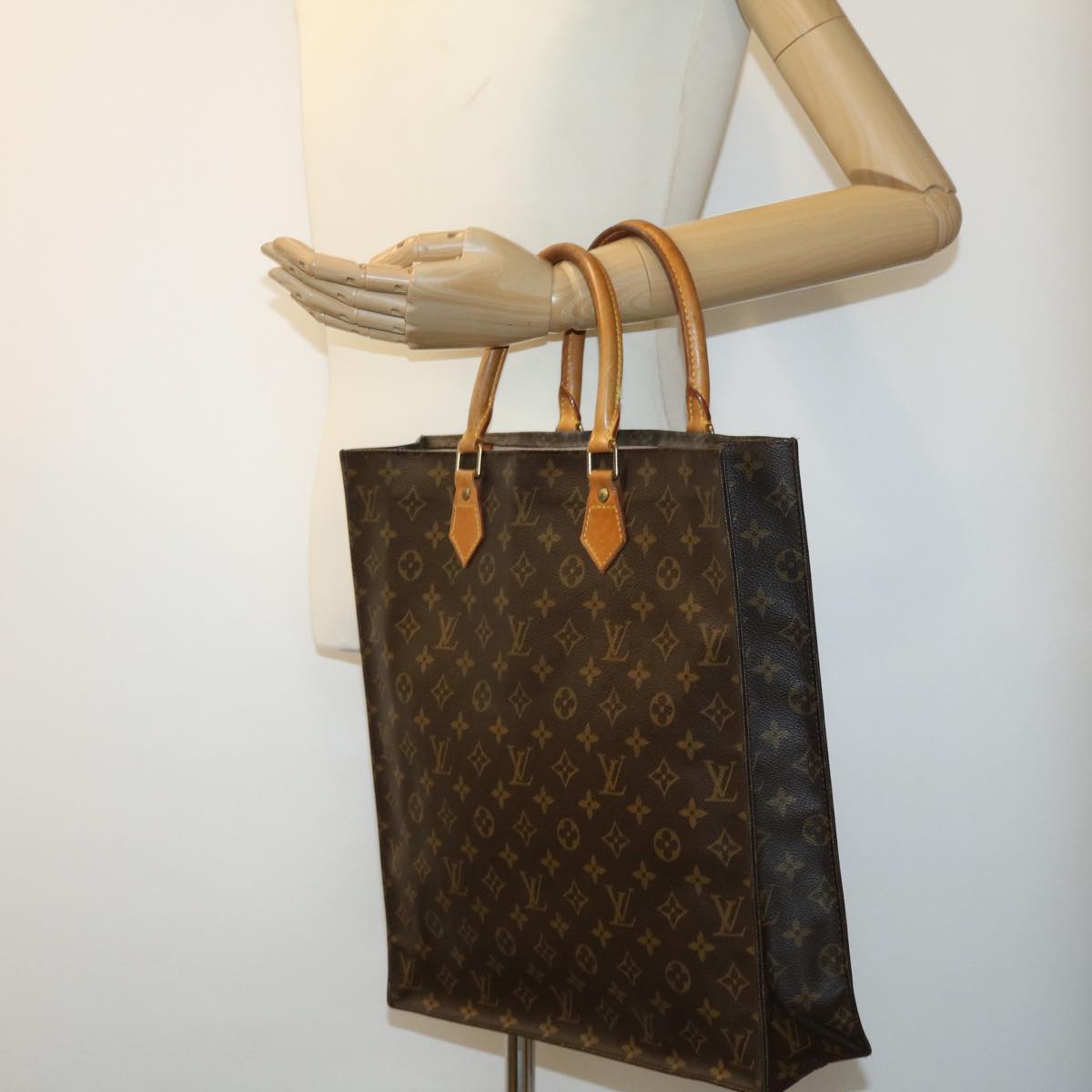 LOUIS VUITTON Monogram Sac Plat Hand Bag M51140 LV bs1840