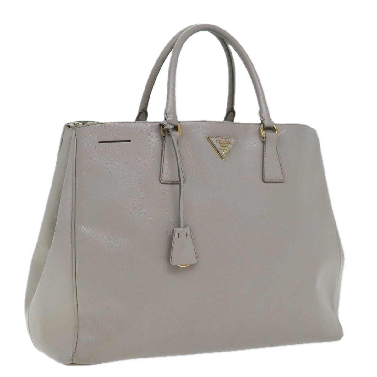 Luxury Prada Galleria Hand Bag Safiano leather Gray Gold  bs18424
