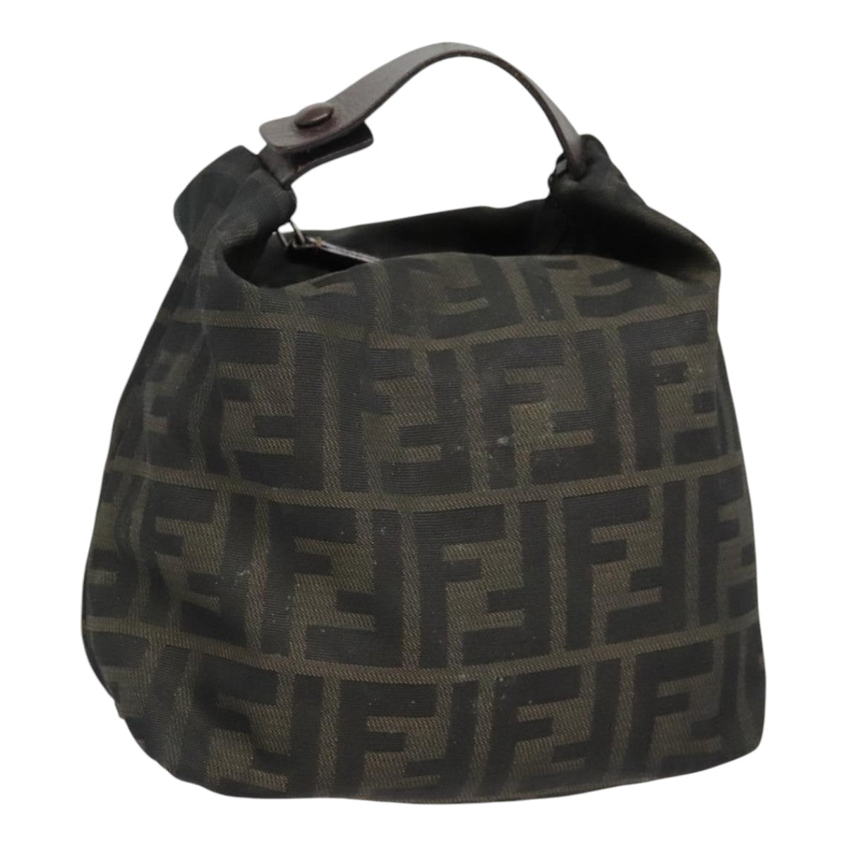 Luxury Fendi Zucca Canvas Hand Bag Brown Blackbs18438