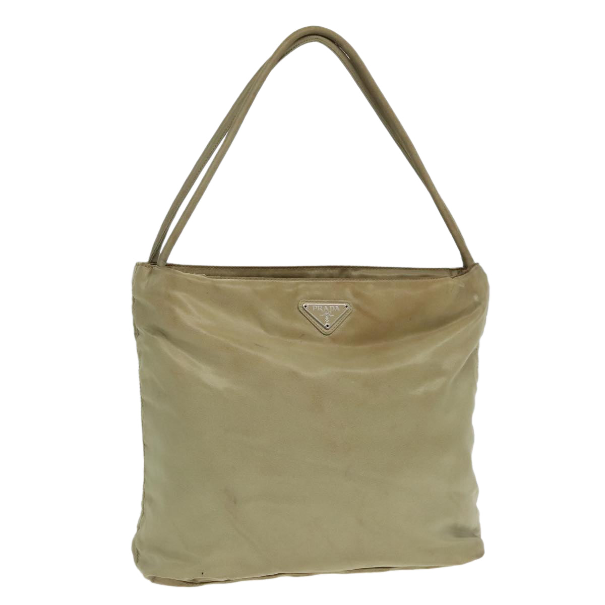 Luxury Prada Tote Bag Nylon Beige Silver  bs18439
