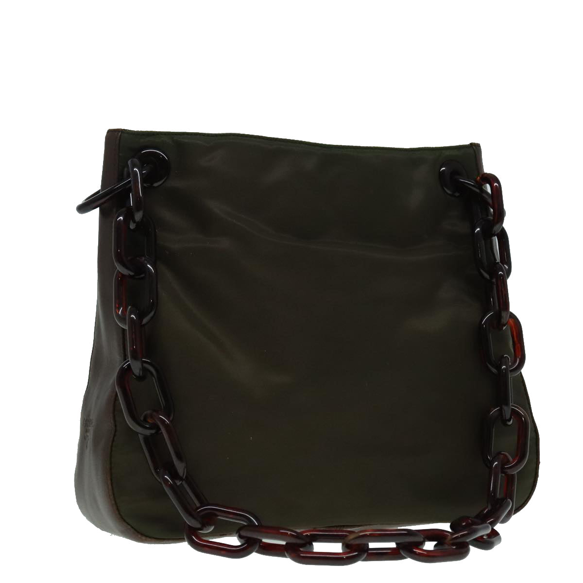 Luxury Prada Shoulder Bag Nylon Plastic Khaki  bs18500