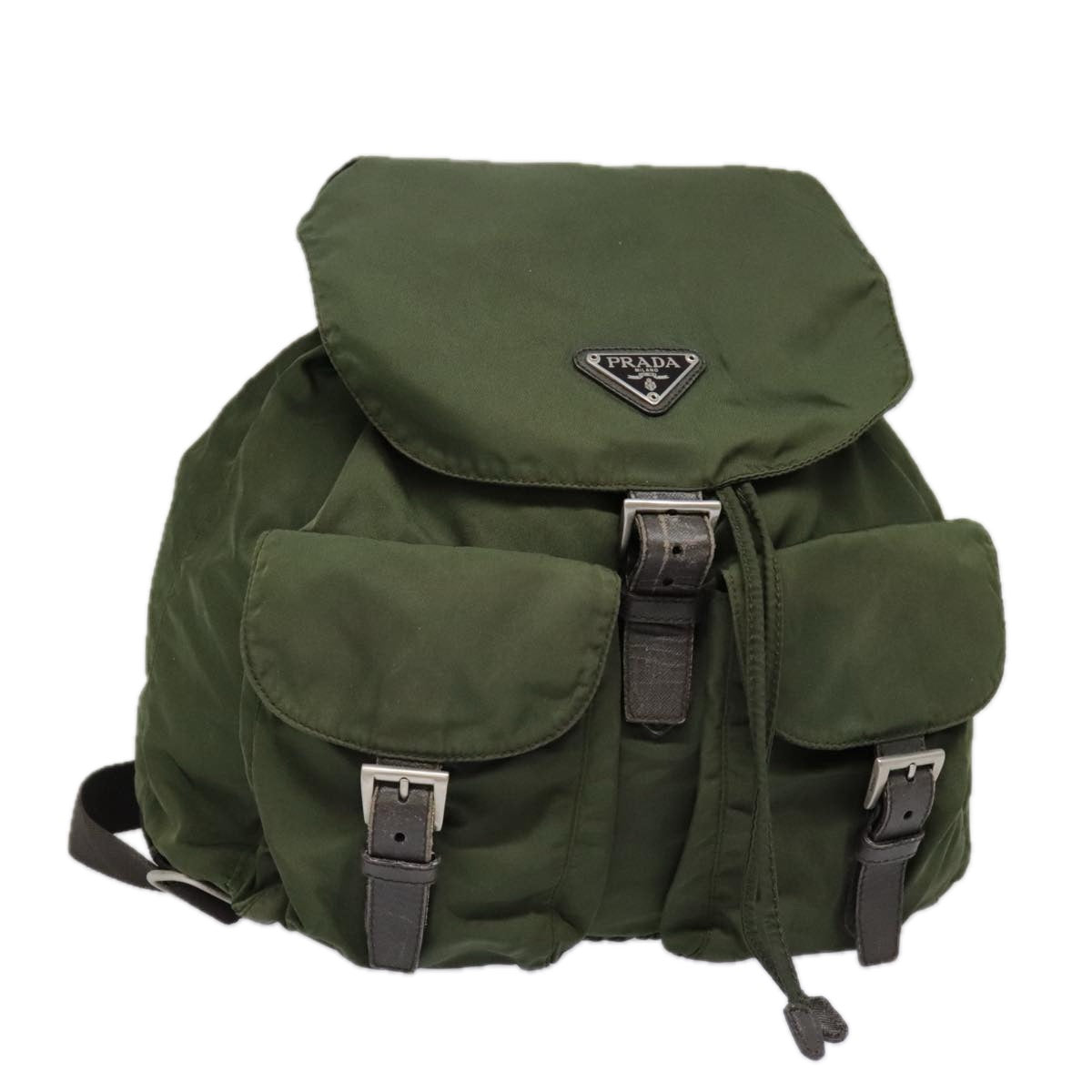 Luxury Prada Backpack Nylon Khaki Silver  bs18503
