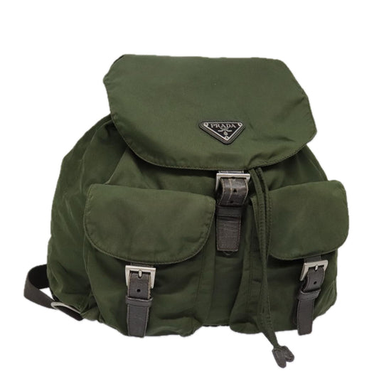 Luxury Prada Backpack Nylon Khaki Silver  bs18503