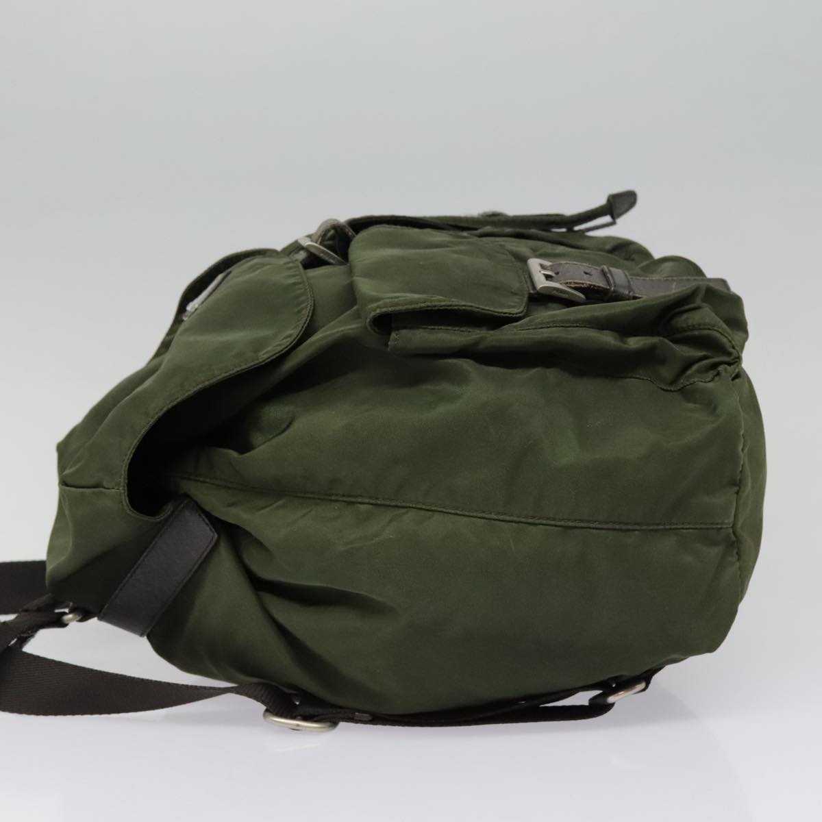 Luxury Prada Backpack Nylon Khaki Silver  bs18503
