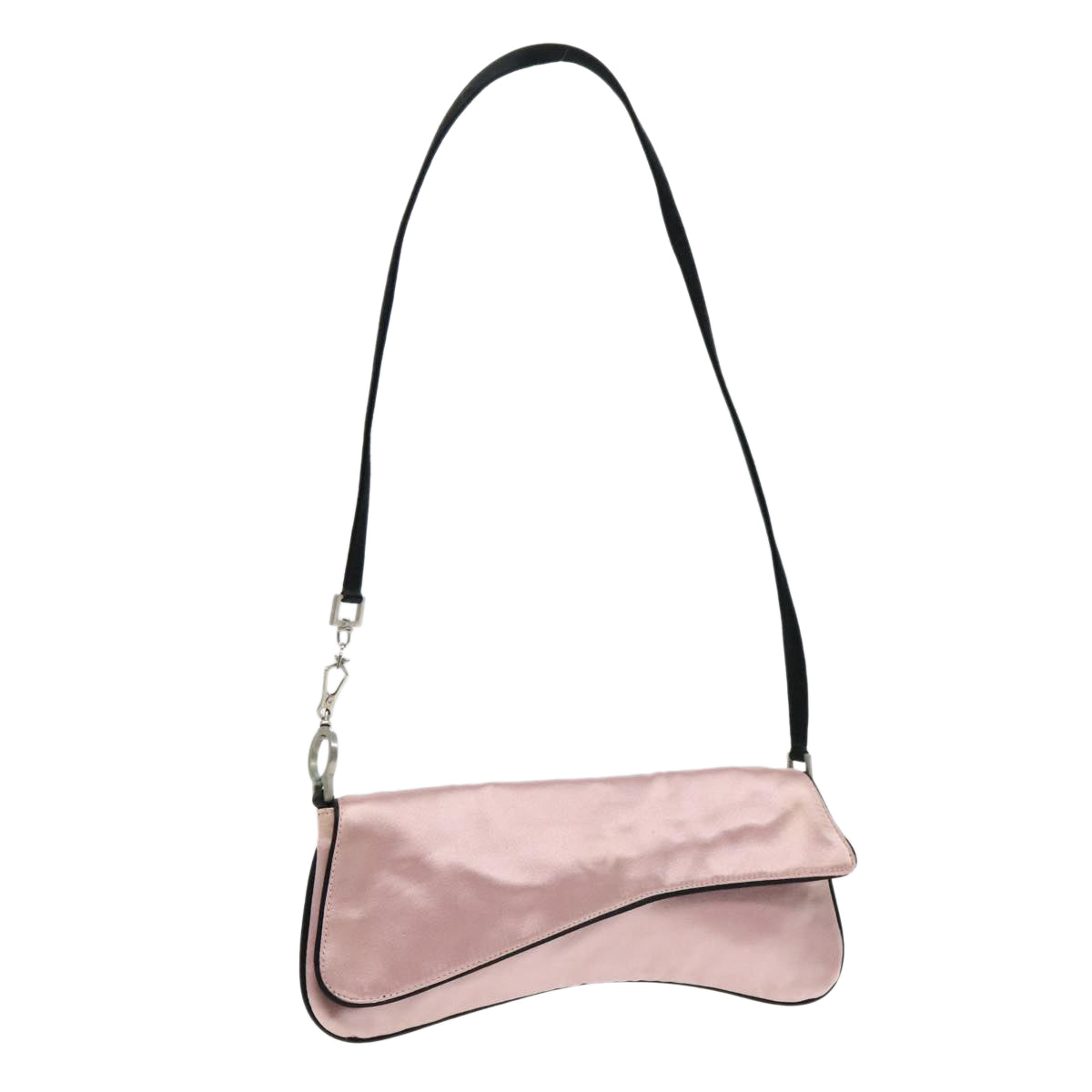 Luxury Prada Shoulder Bag Satin Pink Silver  bs18508