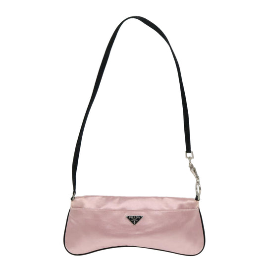 Luxury Prada Shoulder Bag Satin Pink Silver  bs18508