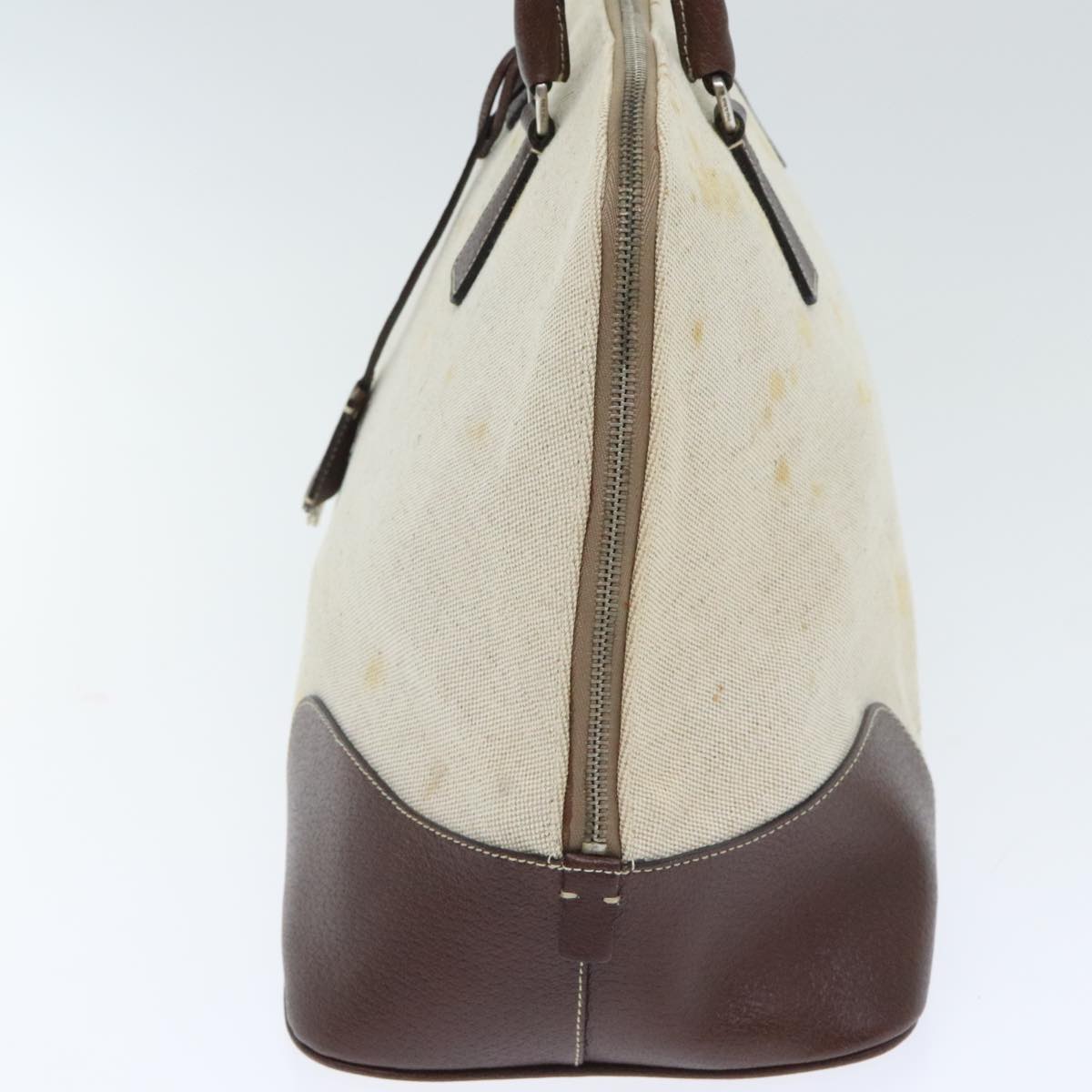Luxury Prada Hand Bag Canvas Beige Silver  bs18509