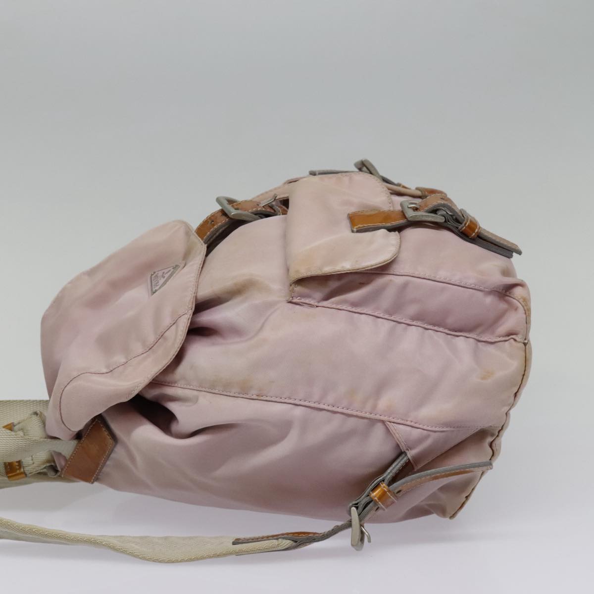 Luxury Prada Backpack Nylon Pink Silver  bs18571