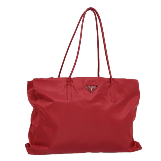 Luxury Prada Tote Bag Nylon Red Silver  bs18598