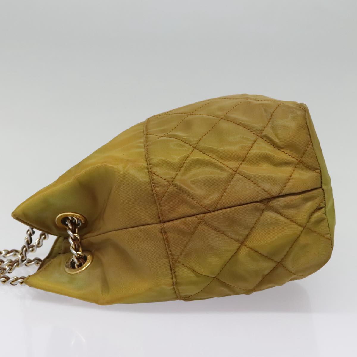 Luxury Prada Chain Shoulder Bag Nylon Khaki Gold  bs18601
