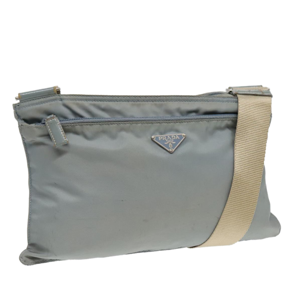 Luxury Prada Shoulder Bag Nylon Light Blue Silver  bs18602