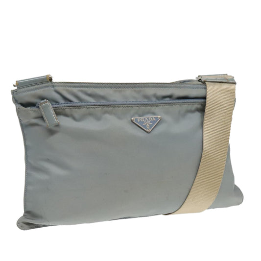 Luxury Prada Shoulder Bag Nylon Light Blue Silver  bs18602