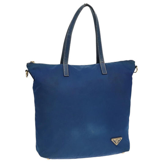 Luxury Prada Tote Bag Nylon Blue Gold  bs18821