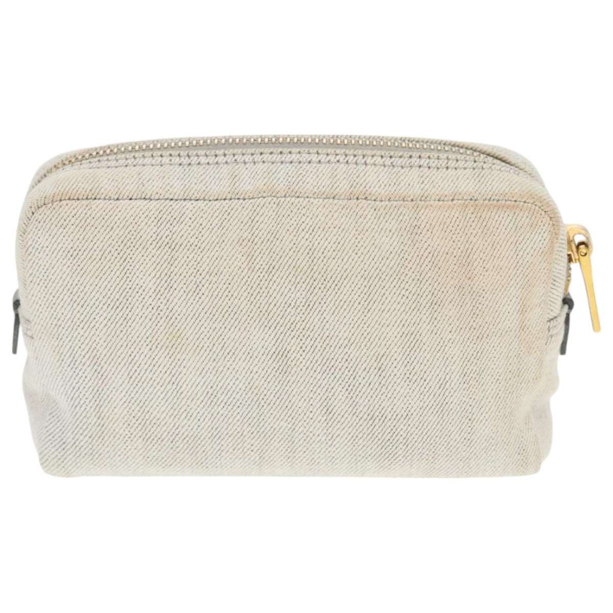 Luxury Prada Pouch Canvas Gray Gold  bs18846