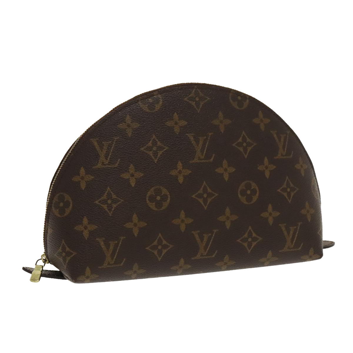 LOUIS VUITTON Monogram Trousse Demi Ronde Cosmetic Pouch M47520 LV bs19076