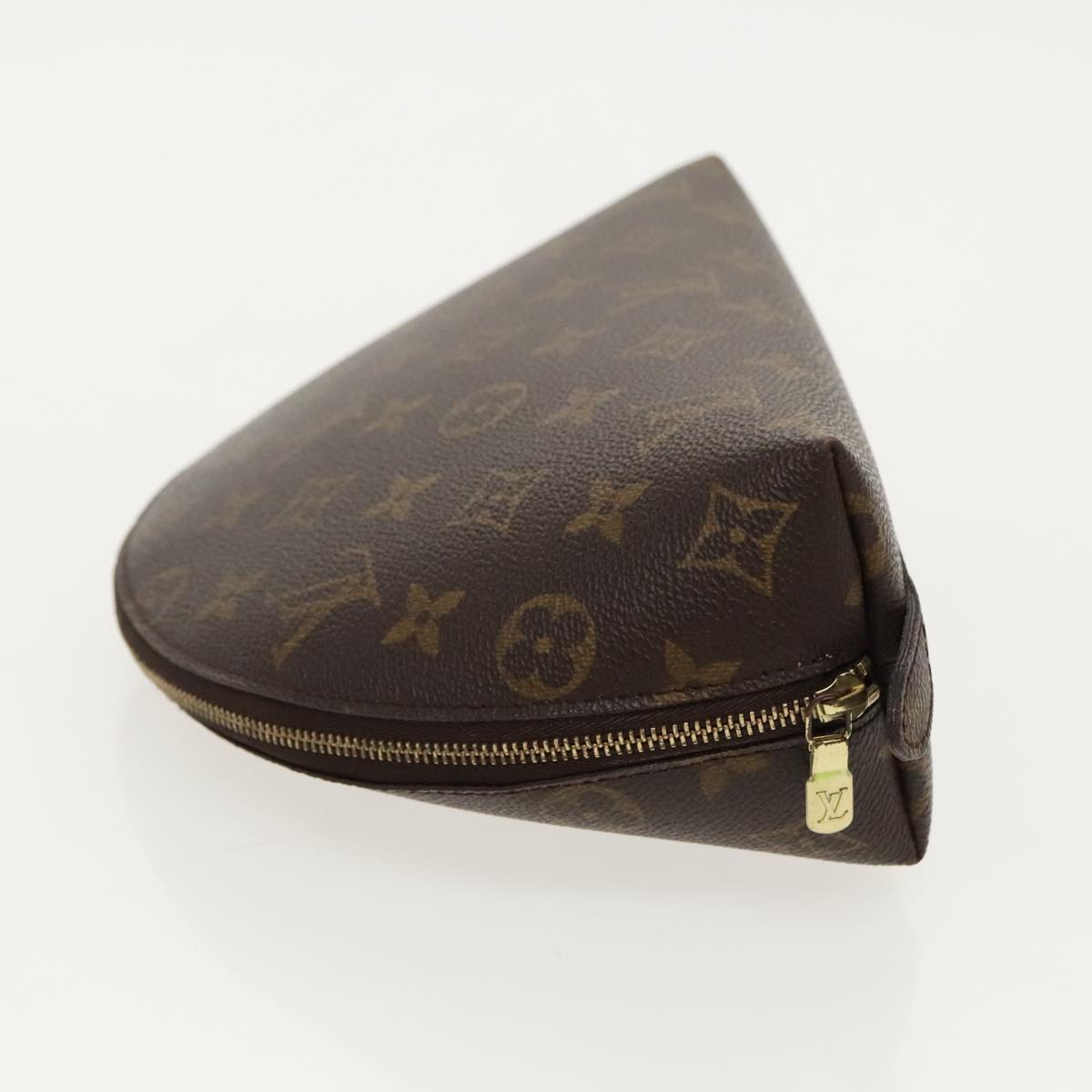 LOUIS VUITTON Monogram Trousse Demi Ronde Cosmetic Pouch M47520 LV bs19076