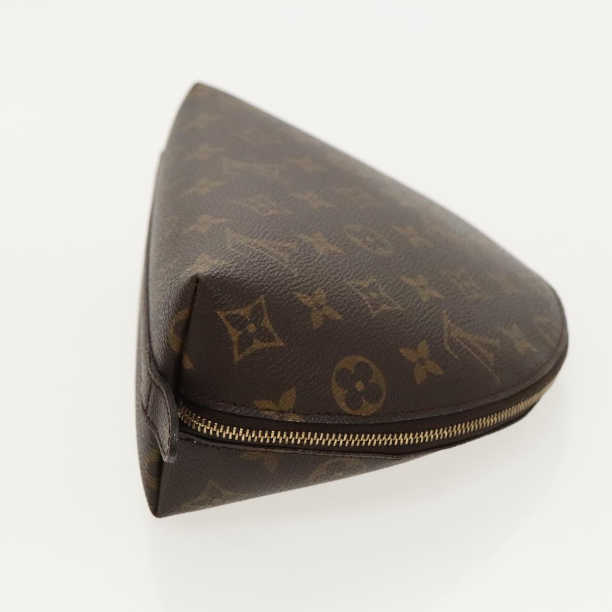 LOUIS VUITTON Monogram Trousse Demi Ronde Cosmetic Pouch M47520 LV bs19076