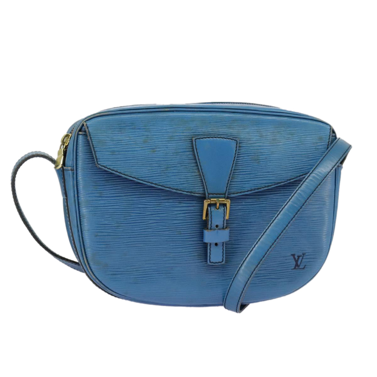 LOUIS VUITTON Epi June Feuille Shoulder Bag Blue M52155 LV bs19357